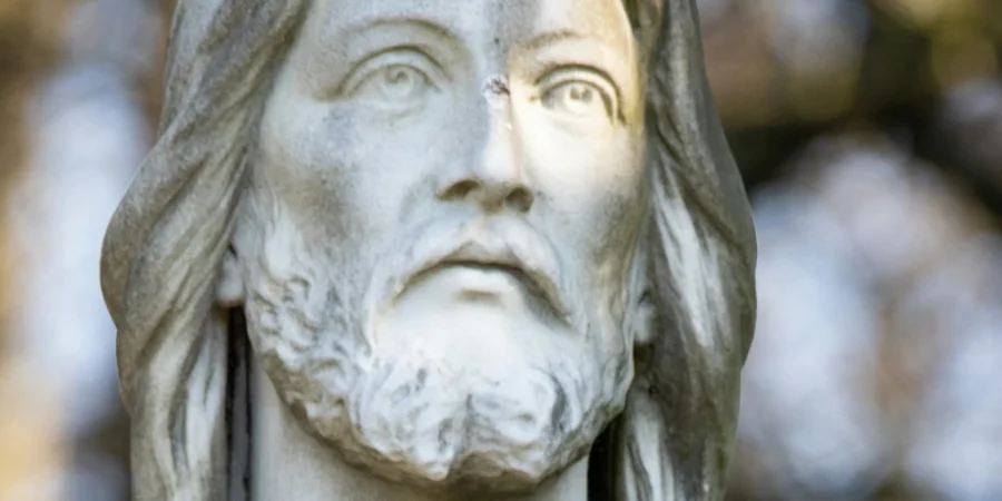 Visage du Christ éclairé qui peut signifié sa miséricorde