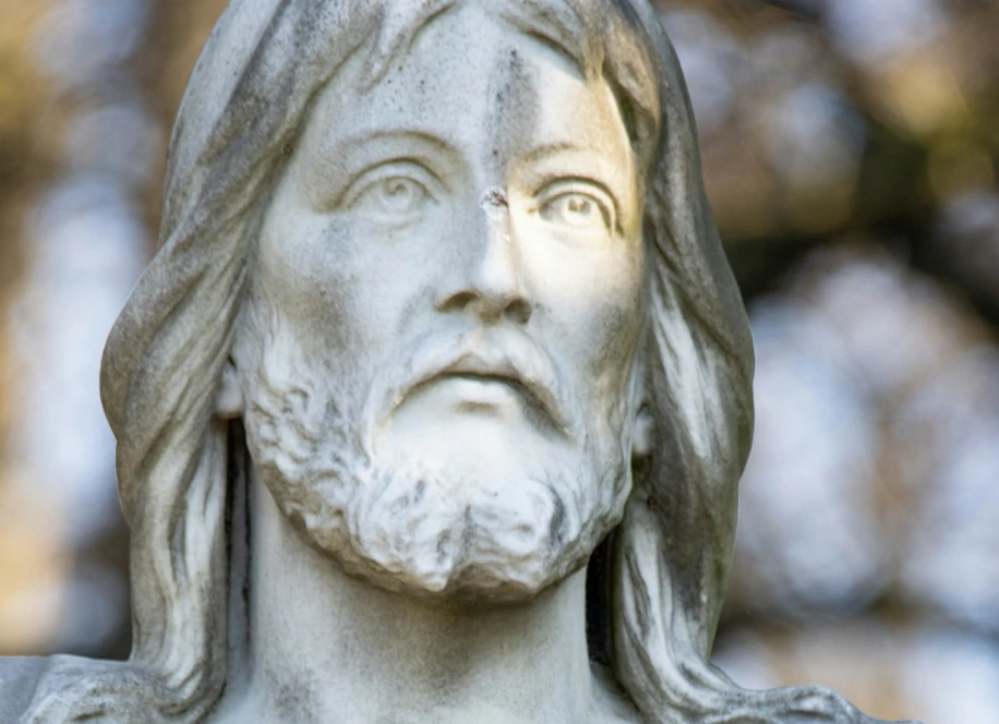 Visage du Christ éclairé qui peut signifié sa miséricorde